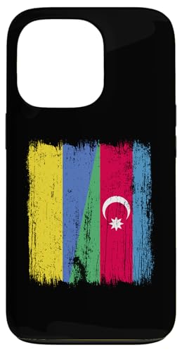 Ukraine Aserbaidschan Halbflagge Ukrainisch Aserbaidschani Hülle für iPhone 13 Pro von Azerbaijan Flag Designs Proud Azeri Heritage