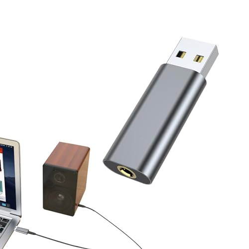 Aznever Externe Soundkarte, 3,5-mm-Aux-zu-USB-Plug-and-Play, Universeller USB-Headset-Adapter, Treiberfreies USB-Audio-Interface, Tragbares USB-Audio Für Laptop, Desktop, PC von Aznever