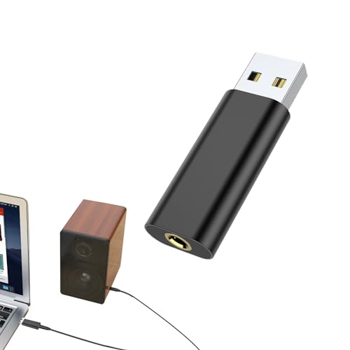 Externe Soundkarte, 3,5-mm-Aux-zu-USB-Plug-and-Play, Universeller USB-Headset-Adapter, Treiberfreies USB-Audio-Interface, Tragbares USB-Audio Für Laptop, Desktop, PC von Aznever