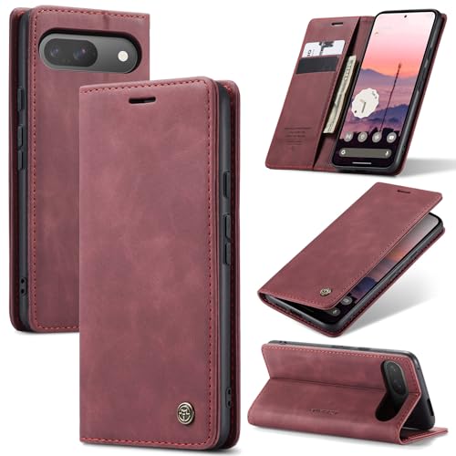 Azororo Handyhülle für Google Pixel 9 5G Hülle Premium Lederhülle Flip Case Magnet Tascher Kartenfach Standfunktion Klapphülle Schutzhülle für Google Pixel 9, Weinrot Azororo Handyhülle für Google Pixel 9 5G Hülle Premium Lederhülle Flip Case Magnet Tascher Kartenfach Standfunktion Klapphülle Schutzhülle für Google Pixel 9, Weinrot von Azororo