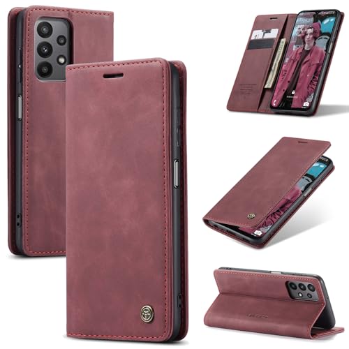 Azororo Handyhülle für Samsung Galaxy A23 5G/4G Hülle Premium Lederhülle Flip Case Magnet Tascher Kartenfach Standfunktion Klapphülle Schutzhülle für Samsung Galaxy A23, Weinrot Azororo Handyhülle für Samsung Galaxy A23 5G/4G Hülle Premium Lederhülle Flip Case Magnet Tascher Kartenfach Standfunktion Klapphülle Schutzhülle für Samsung Galaxy A23, Weinrot von Azororo