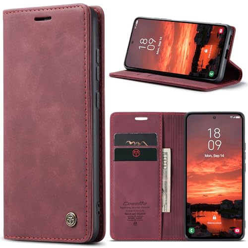 Azororo Handyhülle für Samsung Galaxy S25 Plus 5G Hülle Premium Lederhülle Flip Case Magnet Tascher Kartenfach Standfunktion Klapphülle Schutzhülle für Samsung Galaxy S25 Plus, Weinrot Azororo Handyhülle für Samsung Galaxy S25 Plus 5G Hülle Premium Lederhülle Flip Case Magnet Tascher Kartenfach Standfunktion Klapphülle Schutzhülle für Samsung Galaxy S25 Plus, Weinrot von Azororo