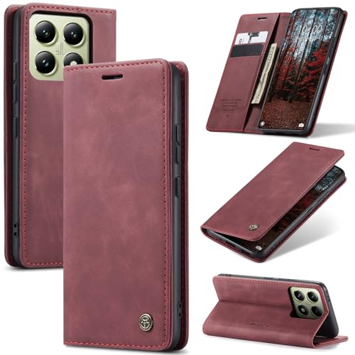 Azororo Handyhülle für Xiaomi 14T 5G Hülle Premium Lederhülle Flip Case Magnet Tascher Kartenfach Standfunktion Klapphülle Schutzhülle für Xiaomi 14T, Weinrot Azororo Handyhülle für Xiaomi 14T 5G Hülle Premium Lederhülle Flip Case Magnet Tascher Kartenfach Standfunktion Klapphülle Schutzhülle für Xiaomi 14T, Weinrot von Azororo