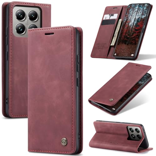 Azororo Handyhülle für Xiaomi 14T Pro 5G Hülle Premium Lederhülle Flip Case Magnet Tascher Kartenfach Standfunktion Klapphülle Schutzhülle für Xiaomi 14T Pro, Weinrot Azororo Handyhülle für Xiaomi 14T Pro 5G Hülle Premium Lederhülle Flip Case Magnet Tascher Kartenfach Standfunktion Klapphülle Schutzhülle für Xiaomi 14T Pro, Weinrot von Azororo