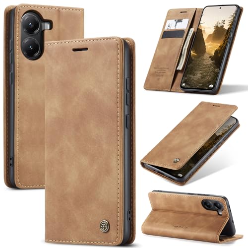 Azororo Handyhülle für Xiaomi Poco X7 Pro 5G Hülle Premium Lederhülle Flip Case Magnet Tascher Kartenfach Standfunktion Klapphülle Schutzhülle für Xiaomi Poco X7 Pro, Braun von Azororo