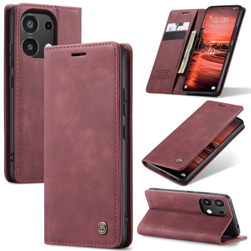 Azororo Handyhülle für Xiaomi Redmi Note 13 4G Hülle Premium Lederhülle Flip Case Magnet Tascher Kartenfach Standfunktion Klapphülle Schutzhülle für Redmi Note 13 4G, Weinrot Azororo Handyhülle für Xiaomi Redmi Note 13 4G Hülle Premium Lederhülle Flip Case Magnet Tascher Kartenfach Standfunktion Klapphülle Schutzhülle für Redmi Note 13 4G, Weinrot von Azororo
