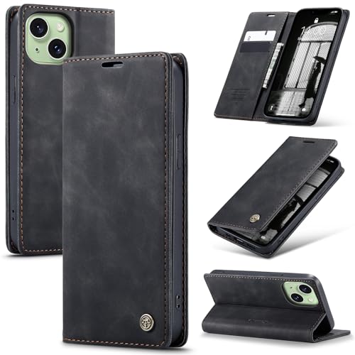 Azororo Handyhülle für iPhone 15 Plus 5G Hülle Premium Lederhülle Flip Case Magnet Tascher Kartenfach Standfunktion Klapphülle Schutzhülle für iPhone 15 Plus, Schwarz Azororo Handyhülle für iPhone 15 Plus 5G Hülle Premium Lederhülle Flip Case Magnet Tascher Kartenfach Standfunktion Klapphülle Schutzhülle für iPhone 15 Plus, Schwarz von Azororo