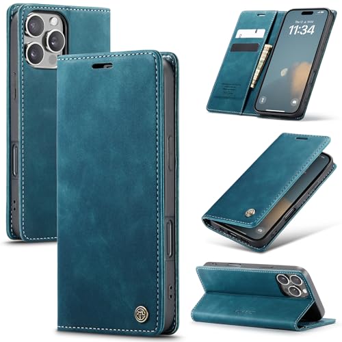 Azororo Handyhülle für iPhone 16 ProMax 5G Hülle Premium Lederhülle Flip Case Magnet Tascher Kartenfach Standfunktion Klapphülle Schutzhülle für iPhone 16 ProMax, Blaugrün Azororo Handyhülle für iPhone 16 ProMax 5G Hülle Premium Lederhülle Flip Case Magnet Tascher Kartenfach Standfunktion Klapphülle Schutzhülle für iPhone 16 ProMax, Blaugrün von Azororo