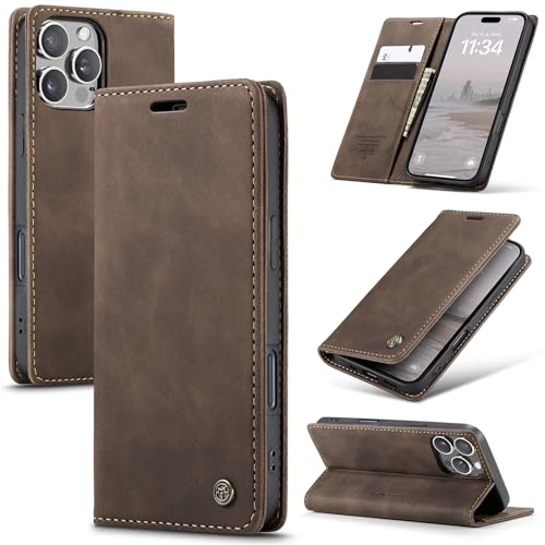 Azororo Handyhülle für iPhone 16 ProMax 5G Hülle Premium Lederhülle Flip Case Magnet Tascher Kartenfach Standfunktion Klapphülle Schutzhülle für iPhone 16 ProMax, Kaffee Azororo Handyhülle für iPhone 16 ProMax 5G Hülle Premium Lederhülle Flip Case Magnet Tascher Kartenfach Standfunktion Klapphülle Schutzhülle für iPhone 16 ProMax, Kaffee von Azororo