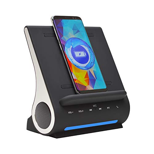 Azpen Dockall D108 Wireless-Ladedock mit verbesserten Bluetooth-Lautsprechern Schnurlos Charging für iPhone und Samsung von Azpen