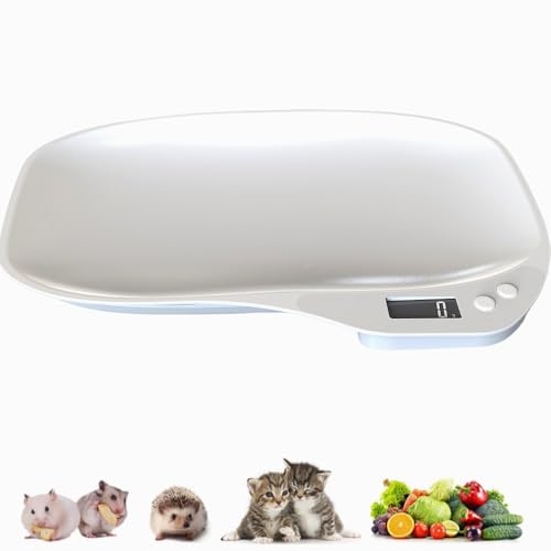 15kg Max kleine Haustierwaage für Katze und Hund, elektronische Welpenwaage Küchenwaage, Tablett tragbare digitale Waage für kleine Haustiere und Lebensmittel Kätzchen, Welpen, Hamsters von AzulLanse