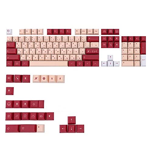 Azwamkue 129 Tasten PBT Tastenkappen Cherry Profil -SUB Japanische Tastenkappe für Cherry MX Switch Mechanische Tastatur von Azwamkue