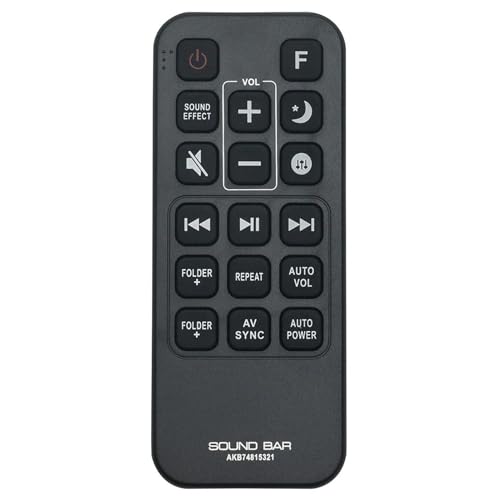 AKB74815321 Fernbedienung Ersatz für LG Sound Bar SJ5Y SPJ5B-W SJ4Y SPJ4B-W SH5B SH5 AKB74815321 Fernbedienung Ersatz für LG Sound Bar SJ5Y SPJ5B-W SJ4Y SPJ4B-W SH5B SH5 von Azwok