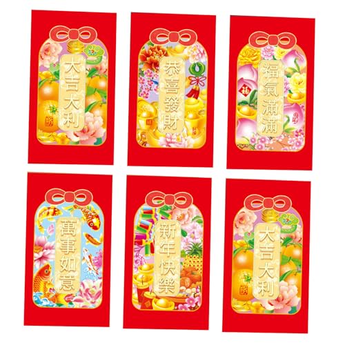 6 Stück Chinesische Neujahrsdekoration 2025 Schlangen-Thema Rötungen Umschläge Frühlingsfest Geldpakete für Kinder 6 Stück Chinesische Neujahrsdekoration 2025 Schlangen-Thema Rötungen Umschläge Frühlingsfest Geldpakete für Kinder von Azxcvbnm