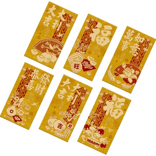 Briefumschläge für das chinesische Neujahrsfest 2025, Schlangen-Zodiacs, 6 Stück von Azxcvbnm