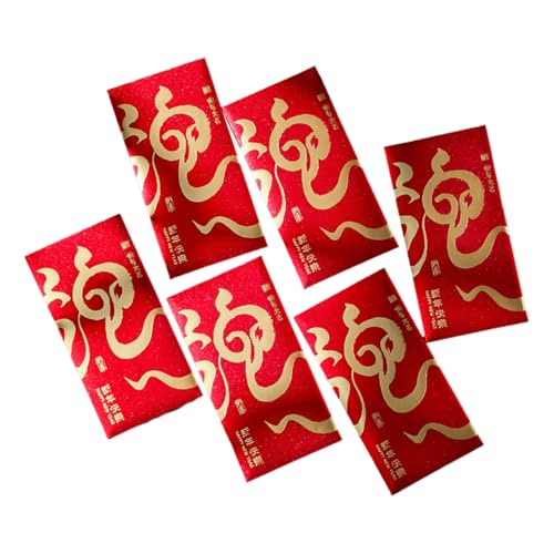 Briefumschläge für traditionelles Frühlingsfest 2025, Schlangenjahr, Geldpakete, Goldfolie, Hongbao für Neujahr, 6 Stück von Azxcvbnm