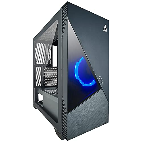 AZZA Eclipse - ATX Mid Tower Gaming Gehäuse mit eingebautem ARGB-Frontlüfter, Schwarz von Azza