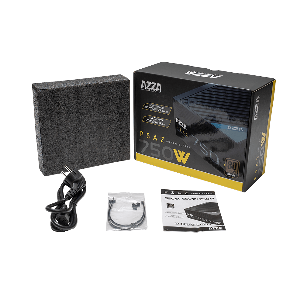 Azza PSAZ-750W - 750 W - 100 - 240 V - Überstrom - Überlastung - Überspannung - Kurzschluß - Unterspannung - 20+4 pin ATX - PC - ATX (PSAT-750W) von Azza