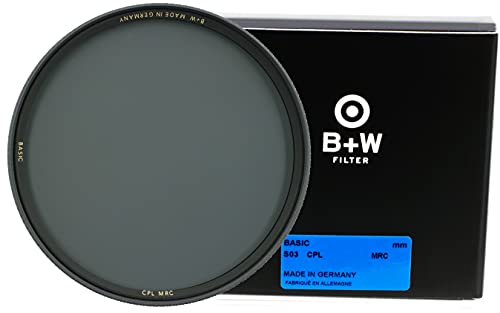 B+W Polarisationsfiter Zirkular - S03 Basic Line - 58 mm, MRC 16x, Grip-Drehring, für Weitwinkel- bis Teleobjektiv, 1100750 von B+W