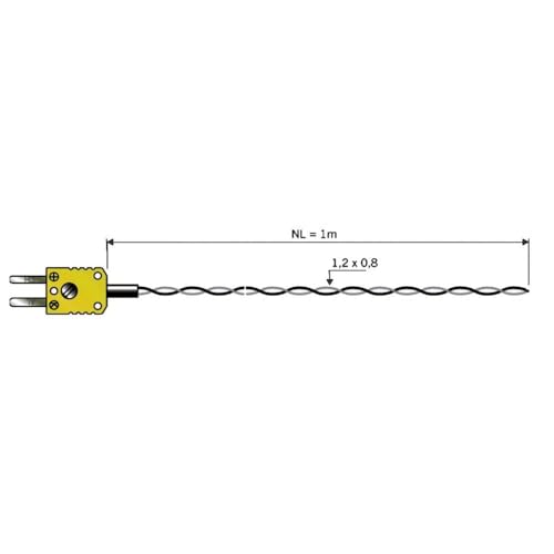 B & B Thermotechnik Temperaturfühler TE Fühler 1xK NL 1000 Typ K (NiCrNi) Stecker für Miniatur-Thermoelement T von B-B-THERMOTECHNIK