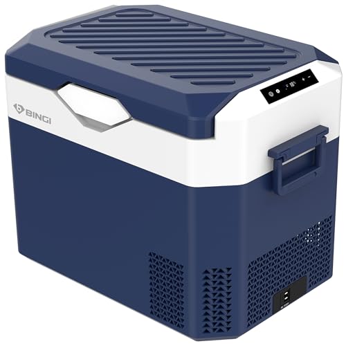 BINGI Kompressor Kühlbox 30L Tragbarer Auto-Kühlschrank 12/24V DC und 230V AC Mini Gefrierschrank für Auto, LKW, Camping, Wohnmobil und Zuhause (15℃ bis -18℃) von B BINGI