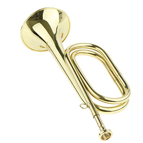 B Baosity Trompete B, Flach Signalhorn Messing Kavallerie Horn mit Mundstück, Kinder Spielzeug Geschenk von B Baosity