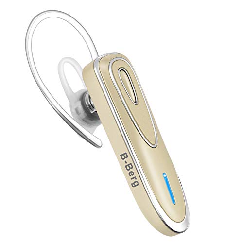 Bluetooth Wireless kabellos leicht wasserdicht Headset 5.0 In-Ear Ohrhörer Kopfhörer mit Rauschunterdrückung Mikrofon und Stereo-Sound Freisprecheinrichtung für EIN Ohr für Handy/Smartphone (Gold) von B-Berg