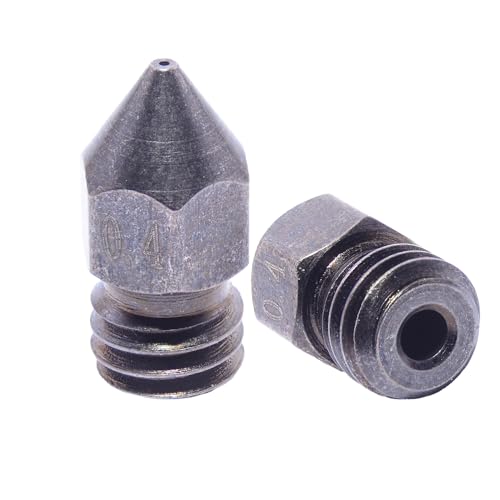 B-Gin gehärtete MK8 Düsen für 3D Drucker, 2 Stück, Hardened Steel MK8 nozzles, für abrasive Filamente (0.4mm) von B-Gin