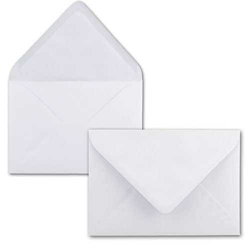 Briefumschläge, 100 Stück, Nassklebung, DIN C7, 100 g/qm Offset, Weiß … von B L A N K E Briefhüllen