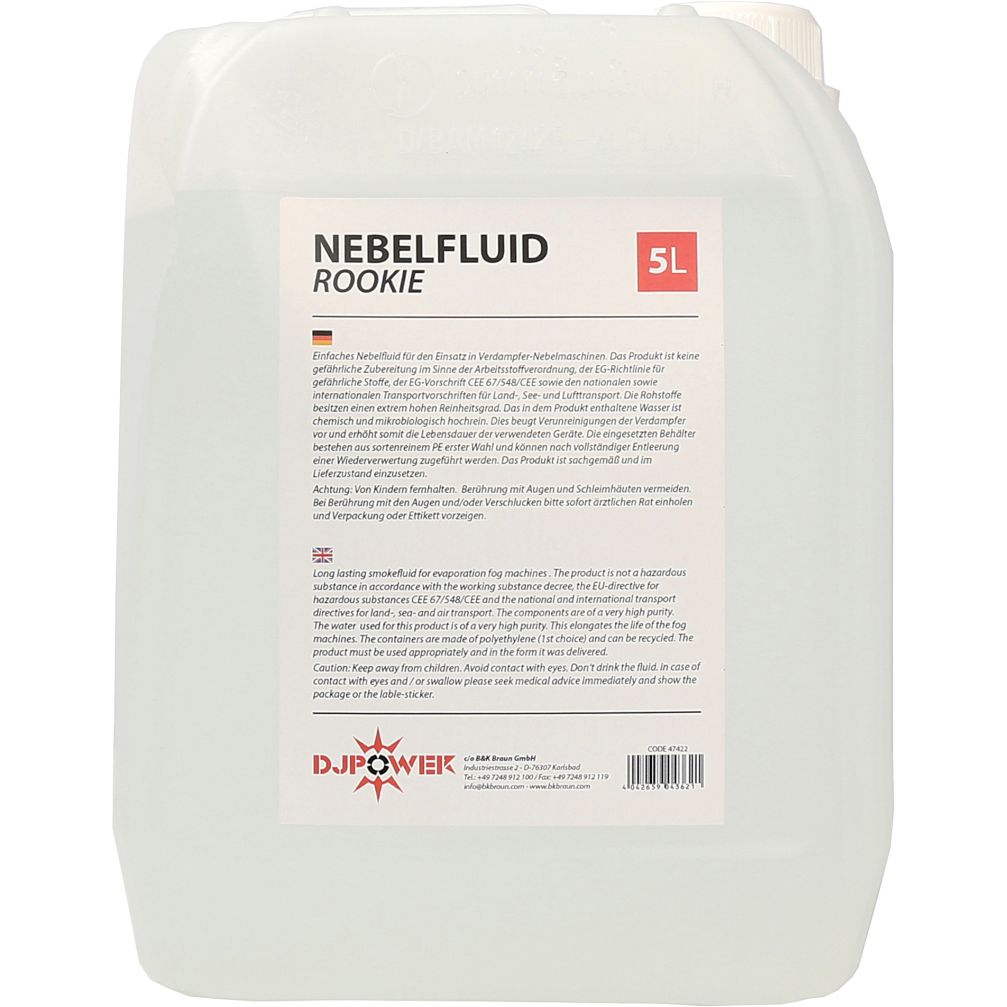 DJ Power Nebelfluid Rookie 5l VOC Gehalt 0,0 DJ Power Nebelfluid Rookie 5l VOC Gehalt 0,0 von B&K Lumitec