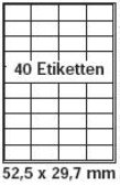 4000 Etiketten 52,5x29,7mm selbstklebend auf insgesamt 100 Blatt DIN A4, allround-Qualität weiss von B&S PRIPA