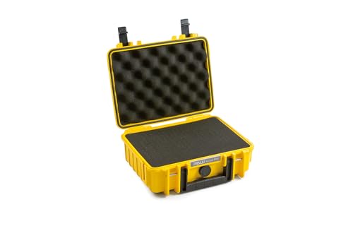 B&W International Transportkoffer Outdoor 1000 (PP.41) Gelb – mit Würfelschaum – Wasserdicht (IP67), staubdicht, schlagfest & extrem robust von B&W International