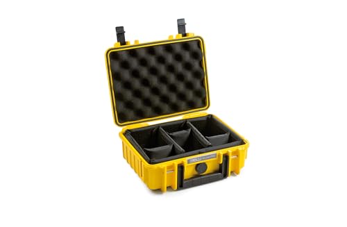B&W International Transportkoffer Outdoor 1000 (PP.41) Gelb – mit Facheinteilung – Wasserdicht (IP67), staubdicht, schlagfest & extrem robust von B&W International