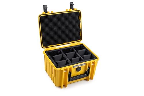 B&W Transportkoffer Outdoor - Typ 2000 - Gelb mit variabler Facheinteilung - Wasserdicht nach IP67 Zertifizierung, Staubdicht, Bruchsicher und Unverwüstlich von B&W International