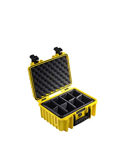B&W Transportkoffer Outdoor - Typ 3000 - Gelb mit variabler Facheinteilung - wassserdicht nach IP67 Zertifizierung, Staubdicht, Bruchsicher und Unverwüstlich von B&W International