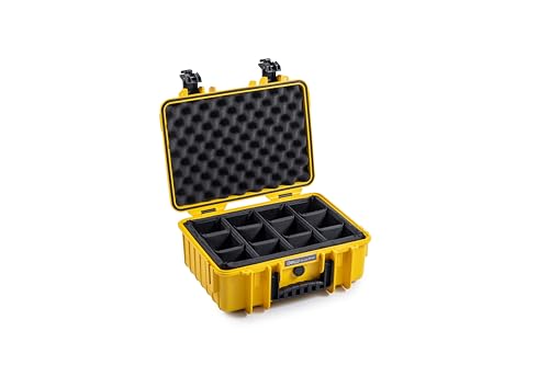 B&W Transportkoffer Outdoor - Typ 4000 - Gelb mit variabler Facheinteilung - Wasserdicht nach IP67 Zertifizierung, Staubdicht, Bruchsicher und Unverwüstlich von B&W International