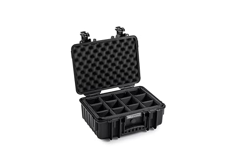 B&W Transportkoffer Outdoor - Typ 4000 Schwarz - mit variabler Facheinteilung - wasserdicht nach IP67 Zertifizierung, staubdicht, bruchsicher und unverwüstlich von B&W International