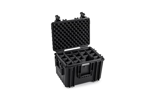 B&W Transportkoffer Outdoor - Typ 5500 Schwarz - mit variabler Facheinteilung - wasserdicht nach IP67 Zertifizierung, staubdicht, bruchsicher und unverwüstlich von B&W International