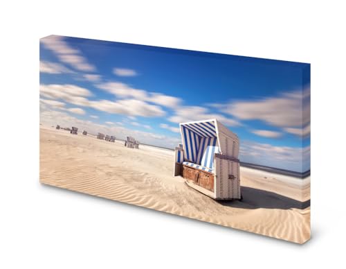 Magnettafel Pinnwand Bild Natur Strandkorb Sonne Strand gekantet Größe 100 x 80 cm von B-wie-Bilder.de