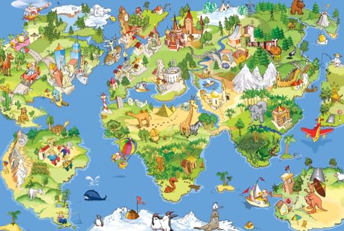 Magnettafel Pinnwand Magnetbild Weltkarte Landkarte Kinder Größe 80 x 60 cm von B-wie-Bilder