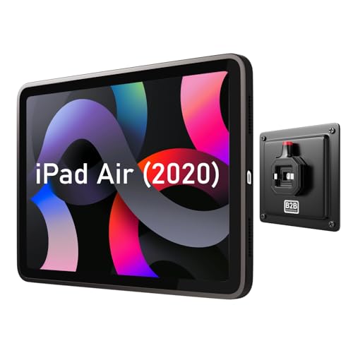 B2Bworkplace Tablet Halterung Wand kompatibel mit iPad Air 11" (6./5./4. Generation) - inkl. Schutzhülle passgenau - vertikal & horizontal - flach - Schnellverschluss - Tablet Wandbefestigung Halter von B2Bworkplace