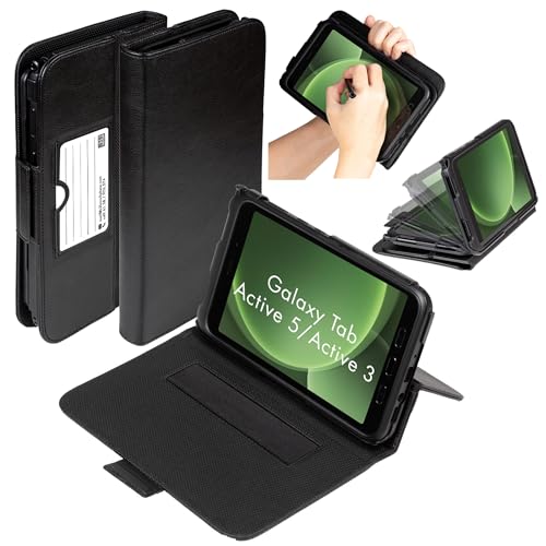 Hülle kompatibel mit Samsung Galaxy Tab Active 5, Tab Active 3 - Handschlaufe, Verstellbarer Standfuß, Anti-Rutsch Funktion - Tablet Case Schutzhülle Case von B2Bworkplace