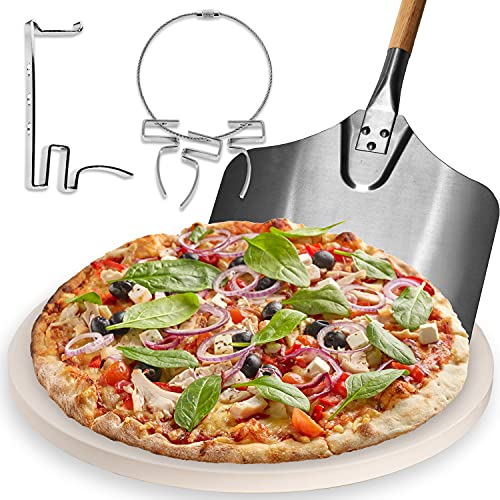 BABEQ - Pizzaring "Easy-Pizza-Clip" für den Umbau von Kugelgrill in Pizza-Ofen - 4 kleine Clips für Pizza wie beim Italiener - Ring kompatibel mit allen BBQ Grills (Weber, Rösle..) für 47 cm - 67 cm von BABEQ