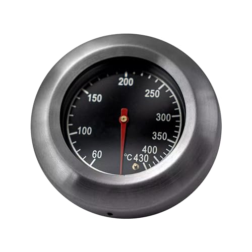 BABOSSA Grillthermometer für BBQ & Pizzaöfen – Grill Thermometer mit klarer und präziser Temperaturanzeige von 60-400°C – einfache Montage, ideal geeignet für Holzkohle- sowie Gasgrills von BABOSSA