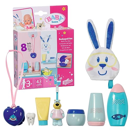 BABY born Bath Badespaß Set, Puppenzubehör-Set aus Spiel-Utensilien fürs Badezimmer, 834282 Zapf Creation von BABY Born
