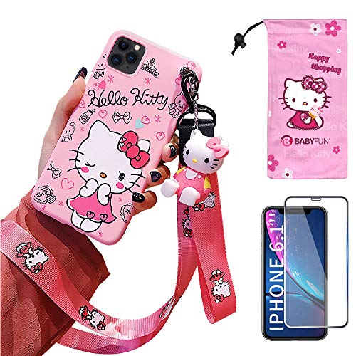 BABY FUN Cartoon Case for 12 Pro case with HD Screen Protector, Cute 3D Character Silicone Cover Case for 12 Pro 6.1 inch with 2 Lanyard, 1 Cell Phone Stand, 1 Phone Storage Bag von BABY FUN