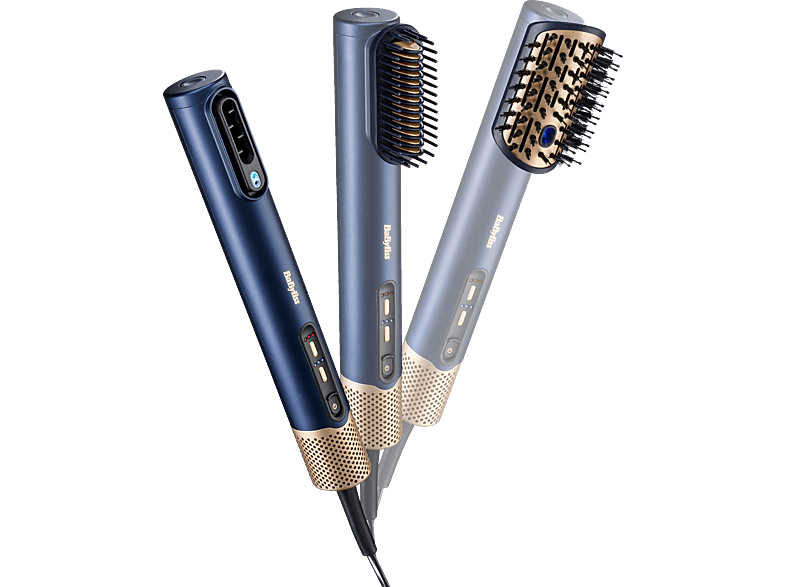 BABYLISS AS6550E Air Wand 3 in 1 MultiStyler Warmluftbürste navy-blau, gold (1500 Watt) von BABYLISS