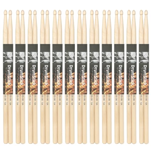 12pair Maple Wood Drum Stick Nonslip Grip Praktische Drumstick Nicht Slip Leichter Trommelsticks Für Bequemes Spielen von BABYVIVA