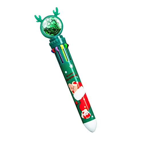 BABYVIVA Kugelschreiber, 10 Farben, 0,5 mm, einziehbarer Kugelschreiber, Weihnachten, Elchform, Tintenstifte für Büro, Schulbedarf, Geschenk von BABYVIVA