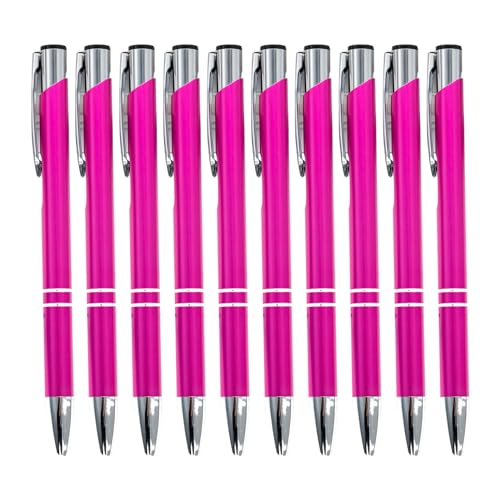 BABYVIVA Kugelschreiber, 10 x Kugelschreiber, 1,0 mm, einziehbarer Kugelschreiber, Metall, Bürostift, glattes Schreiben, Schreibwaren, Schule, Bürobedarf von BABYVIVA